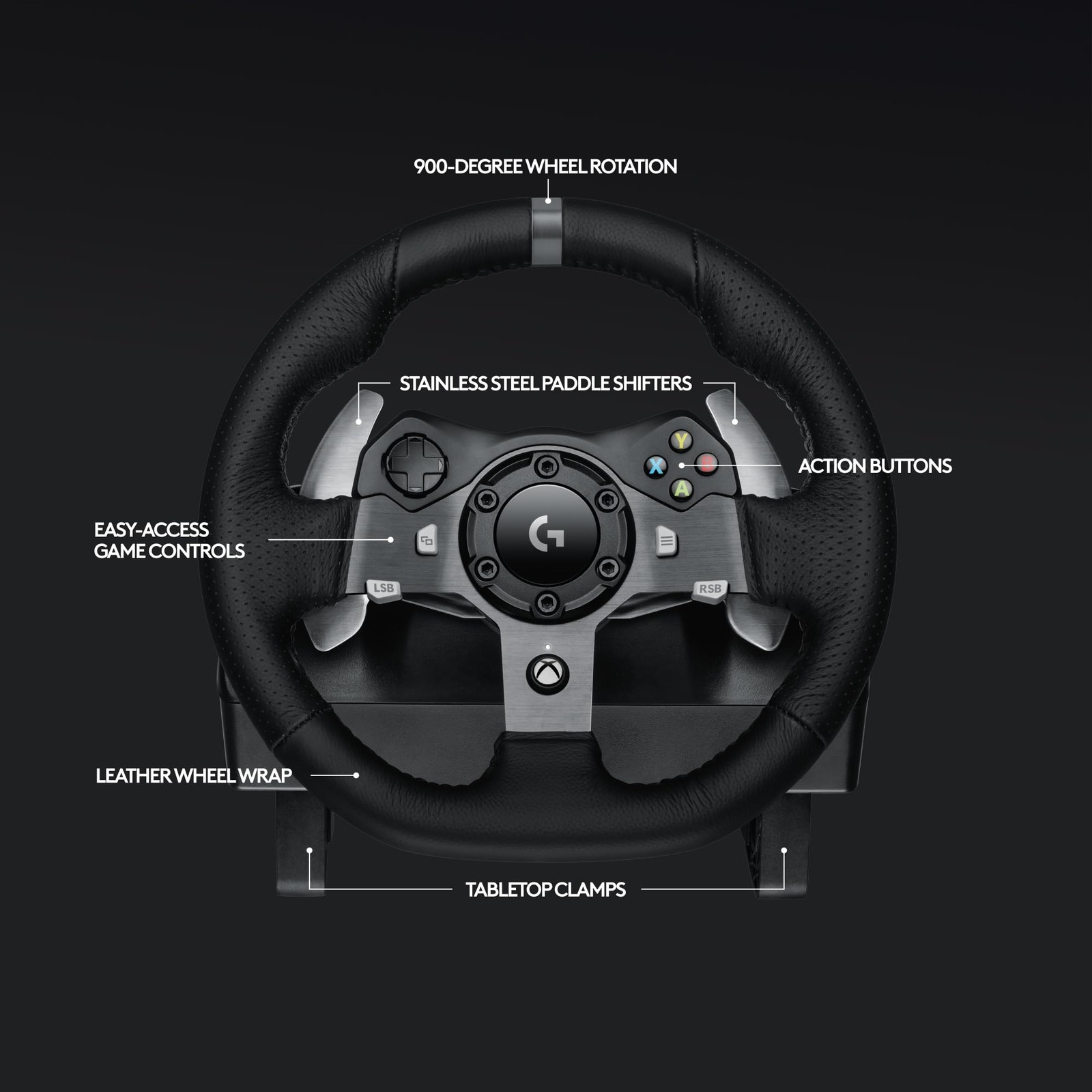 Logitech G920 Driving Force Racing Wheel Pedals Xbox PC Mac