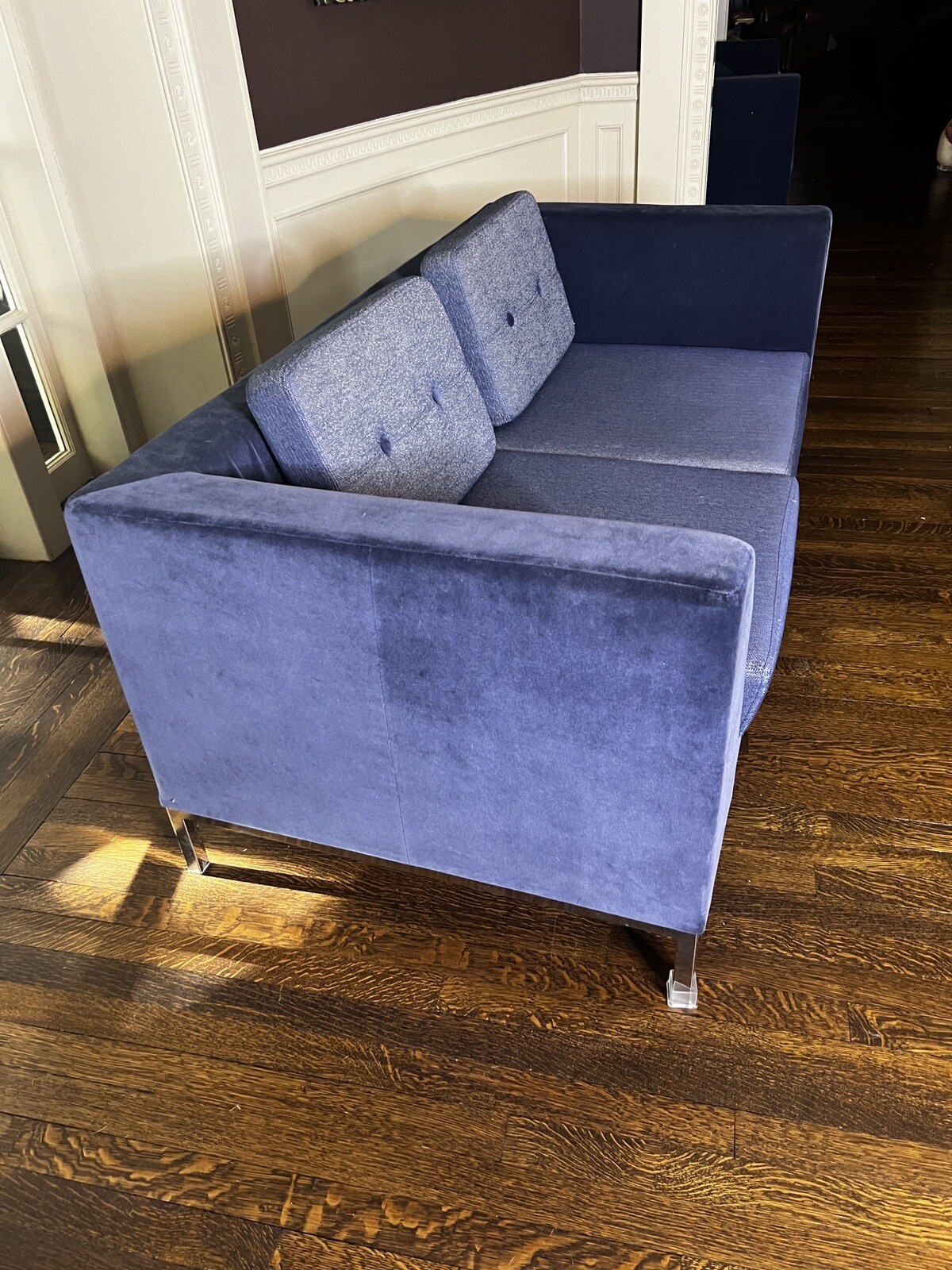 ALLEMUIR Blue Velvet Sofa 2 Seater Modern