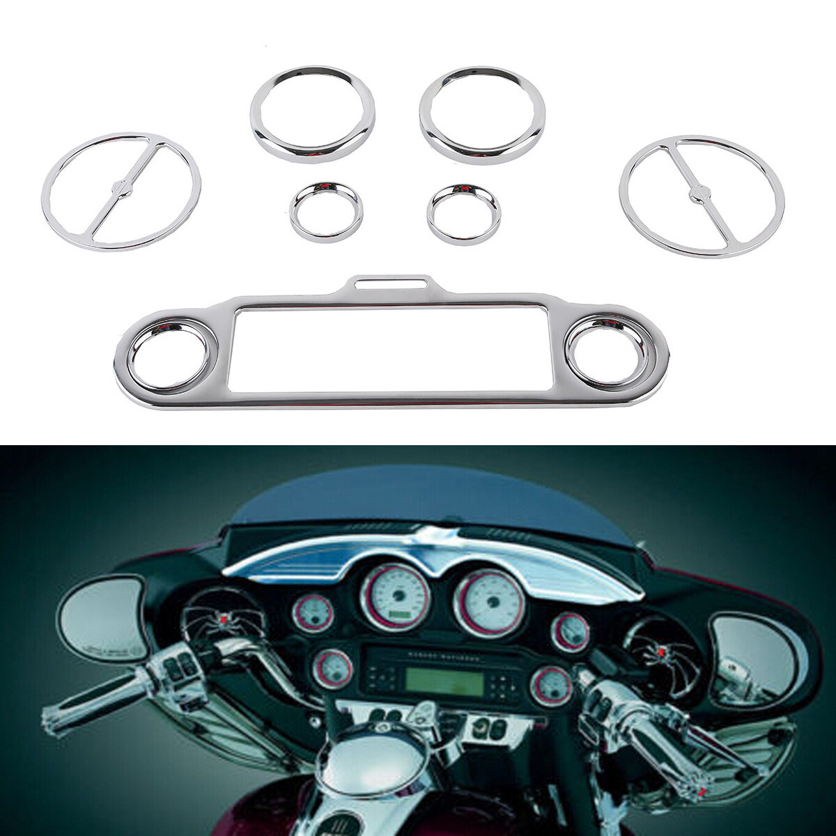 Chrome Inner Fairing Trim Kit Fit For Harley Electra Glide Street Glide 96-2013