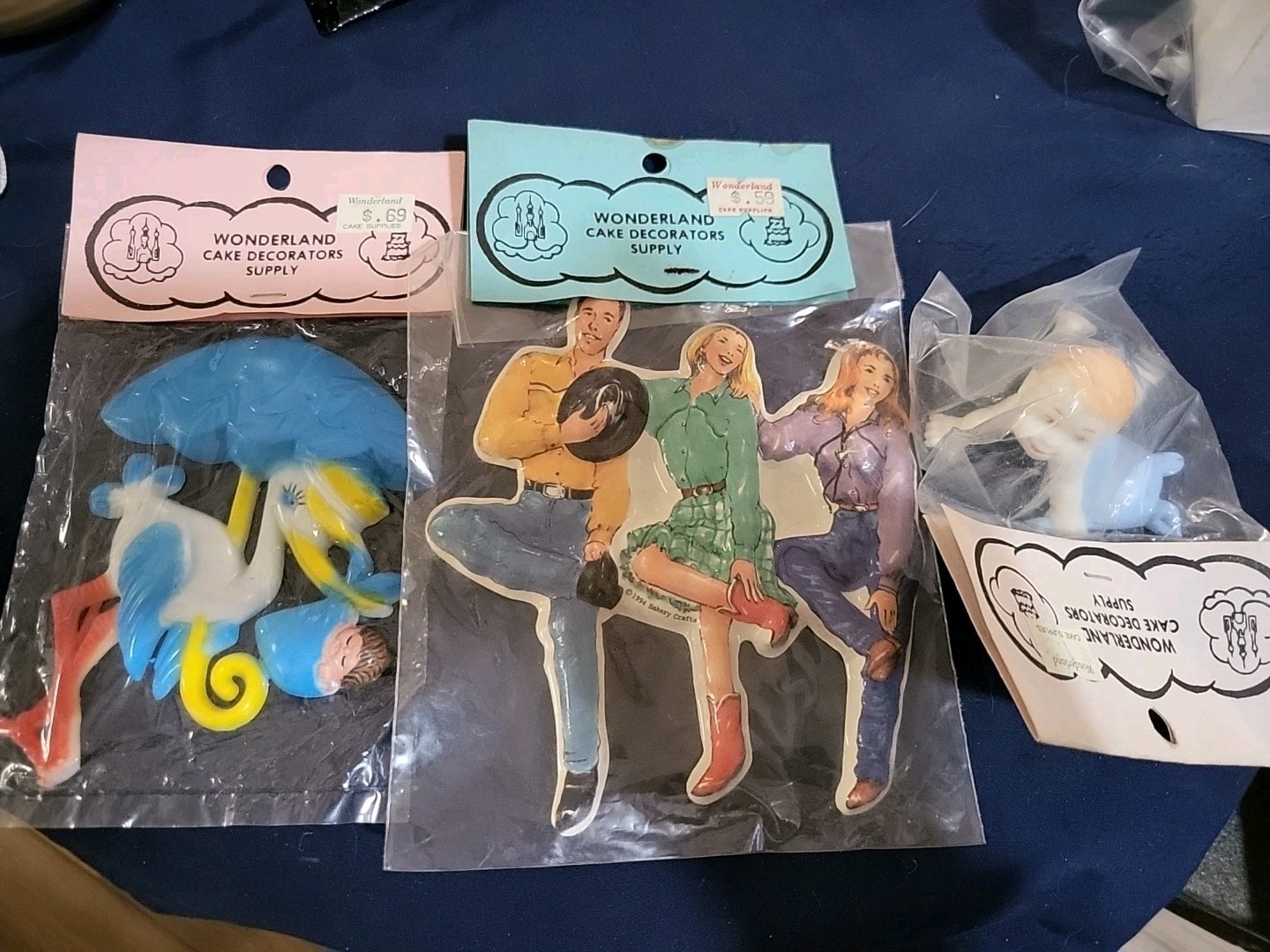 Vintage Cake Decorations Unopened Baby Boy Country Line Dancing