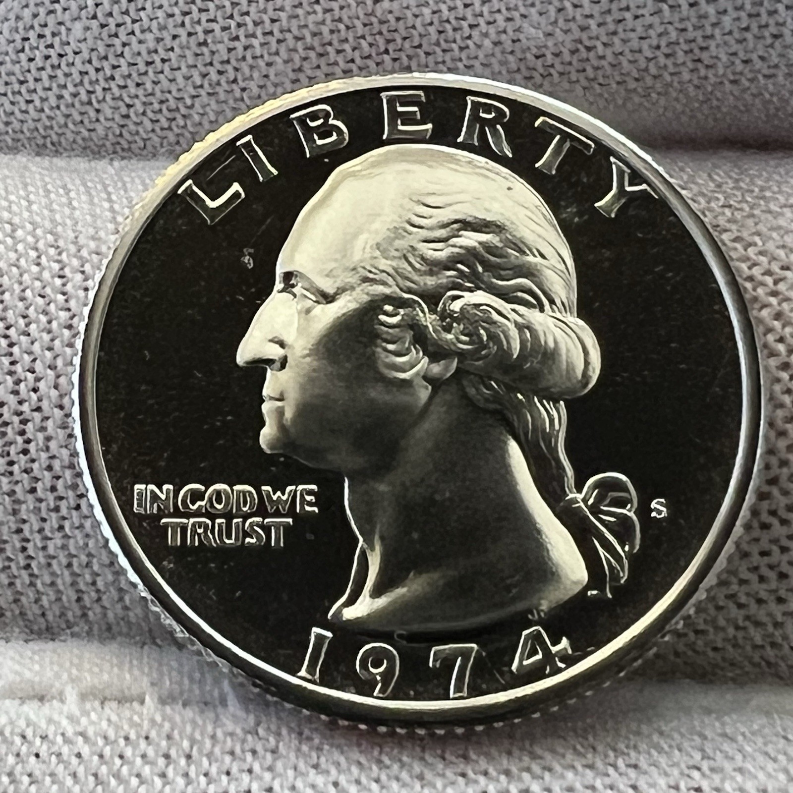 1974-S Washington Quarter Deep Cameo Proof receive coin pictured #5612