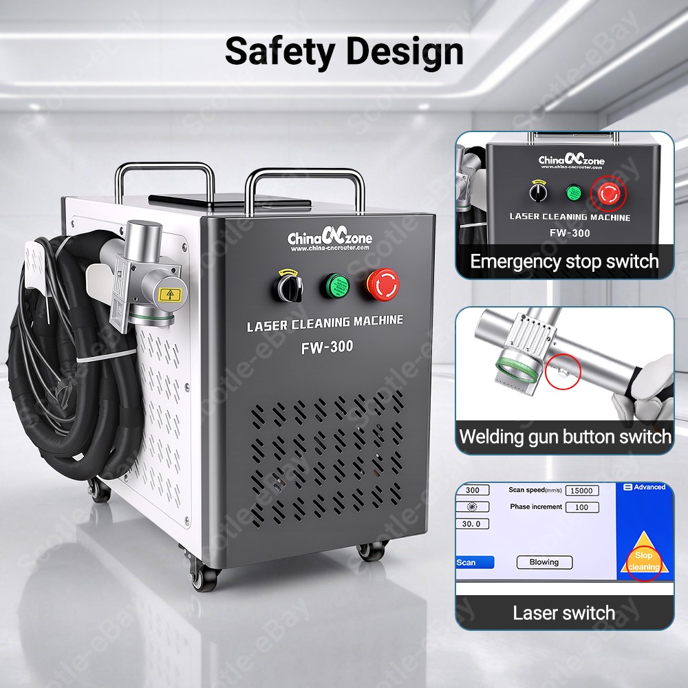 Pulsed JPT 200W Laser Cleaning Machine Laser Remove Rust/Oil/Wood Paint US