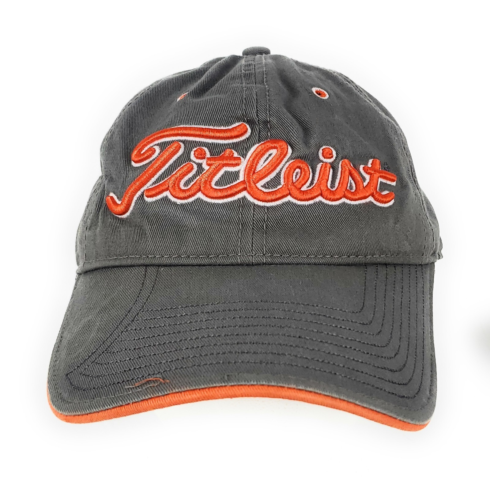 Titleist Golf Hat Gray/Orange Raised Emboidery New Era Adjustable Strapback
