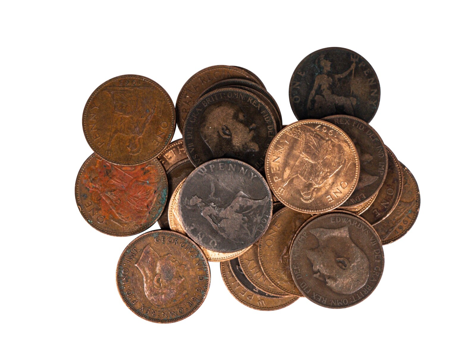 25-Pack of Bulk Old English Large Pennies for Craft Purposes (1392-P-25) 8UQ