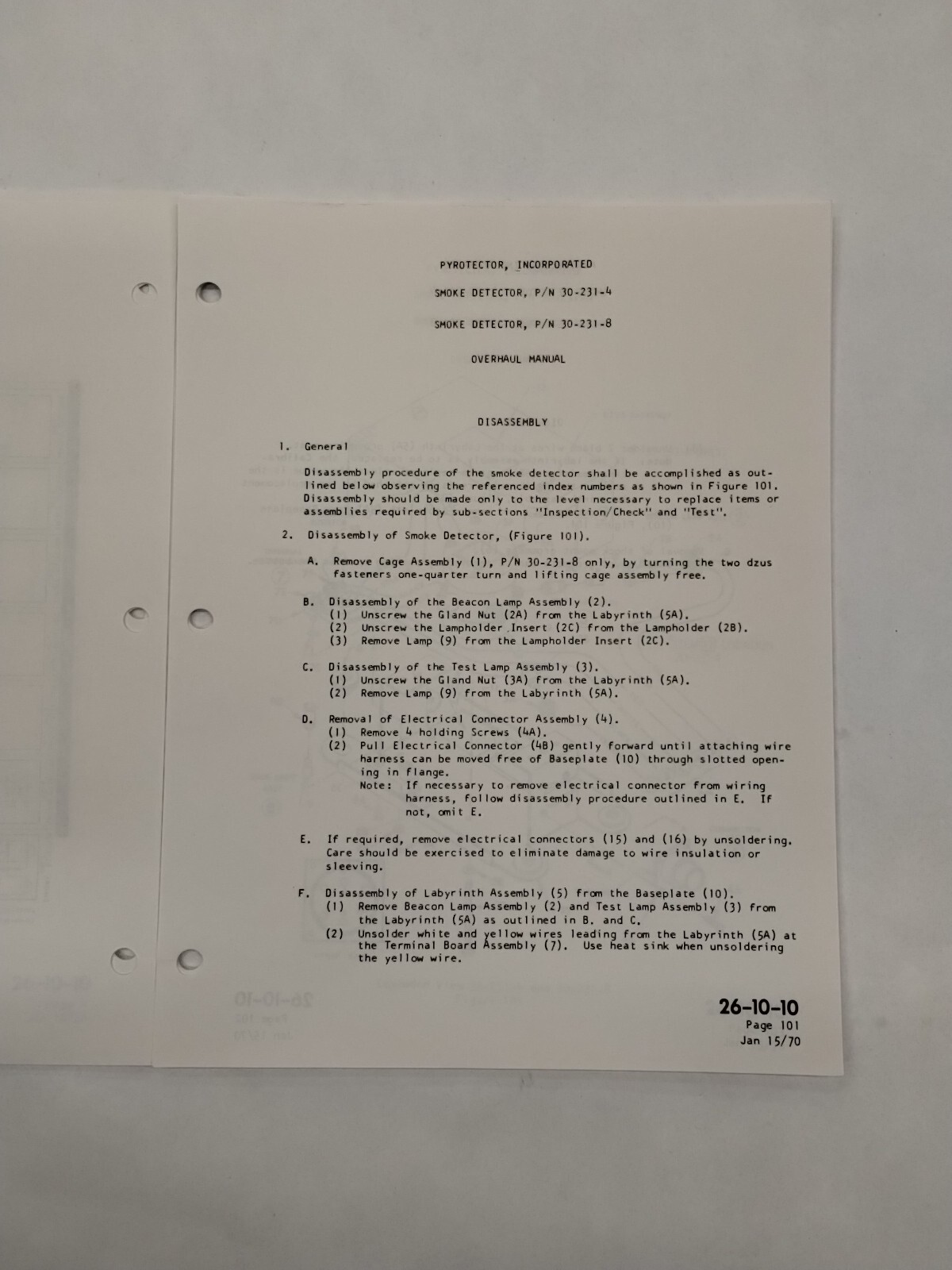 Pyrotector Incorporated Smoke Detector Overhaul Manual-Original