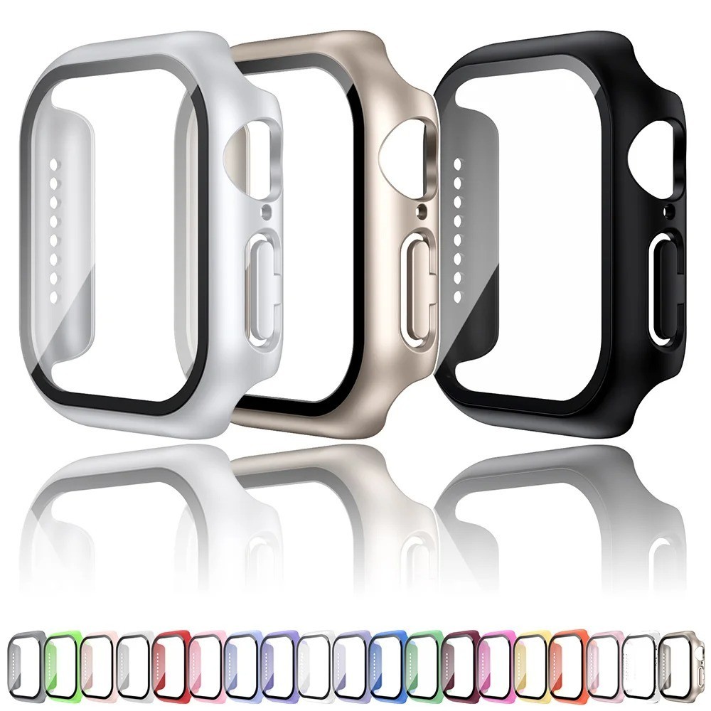 Tempered Glass Case For Apple Watch 10 9 8 7 6 SE 5 38-49mm Screen Protector