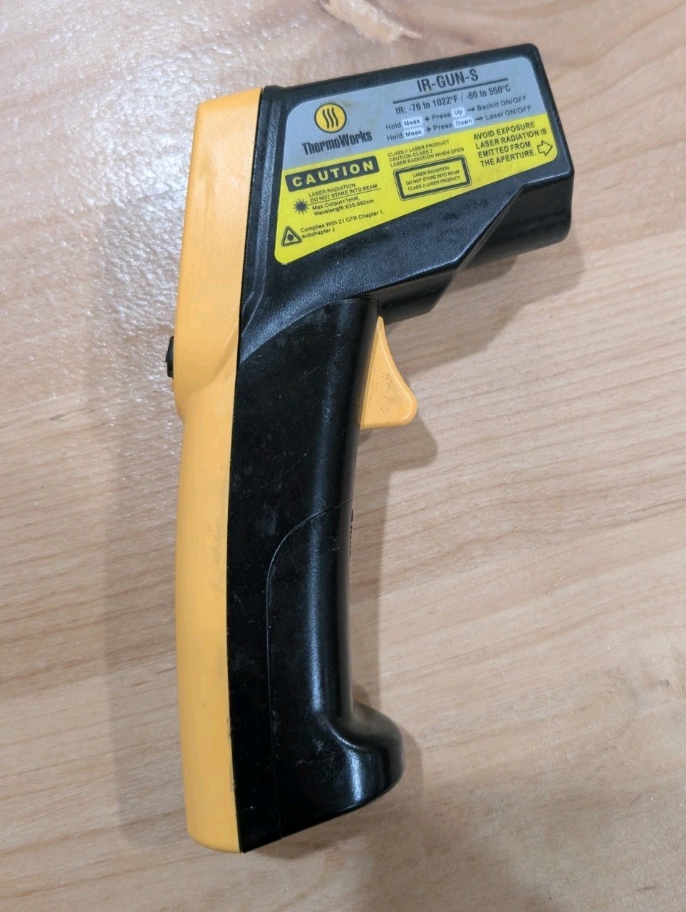 ThermoWorks IR-GUN-S Infrared Thermometer Digital Laser Gun -76°F ~1022°F