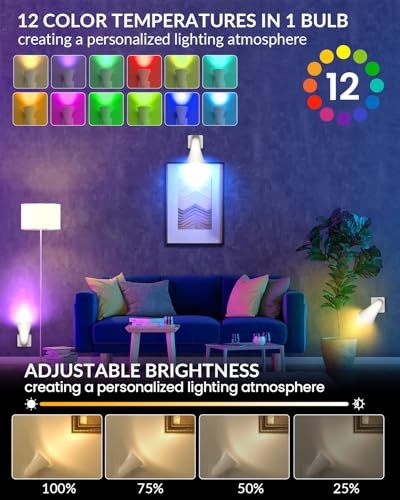 BrightArk Plug in GU10 Wall Uplighter Lamp with Timer RGB (Red, Green, Blue)