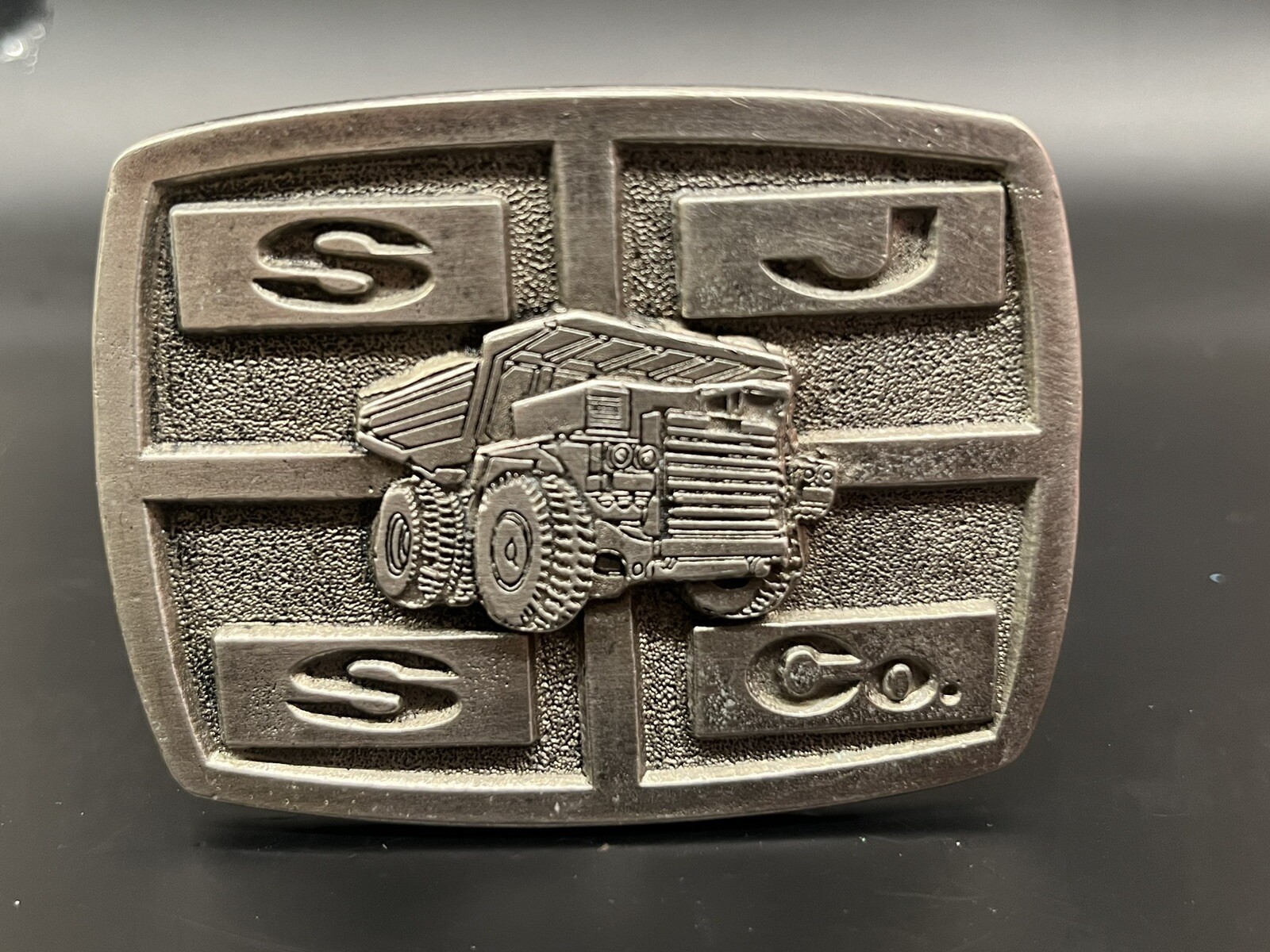 RS J S SJS Company Haul Truck Belt Buckle Coal Mining TJ Specialties Casper WY