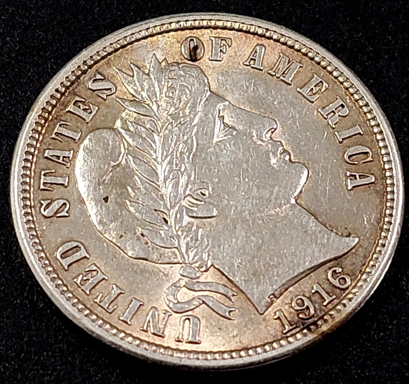 1916 Barber Dime! Sharp details!