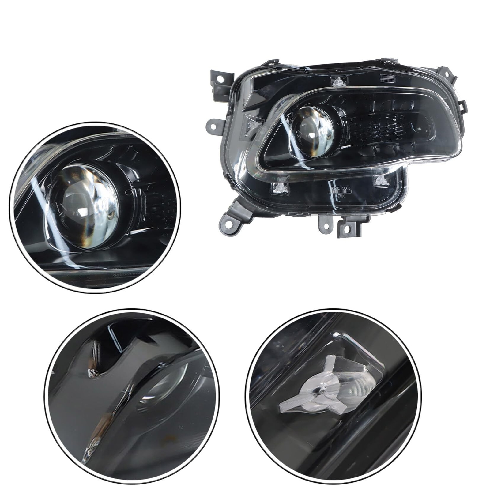 Headlight Assembly Headlamp Halogen Black Right Side Replacement for 2014-201...