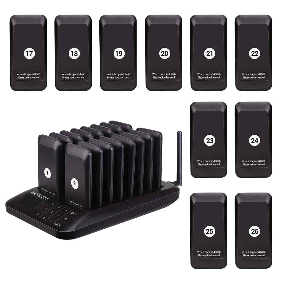 Retekess TD157 Restaurant Pager System Guest Queuing 26 Buzzer Clinic Food Court