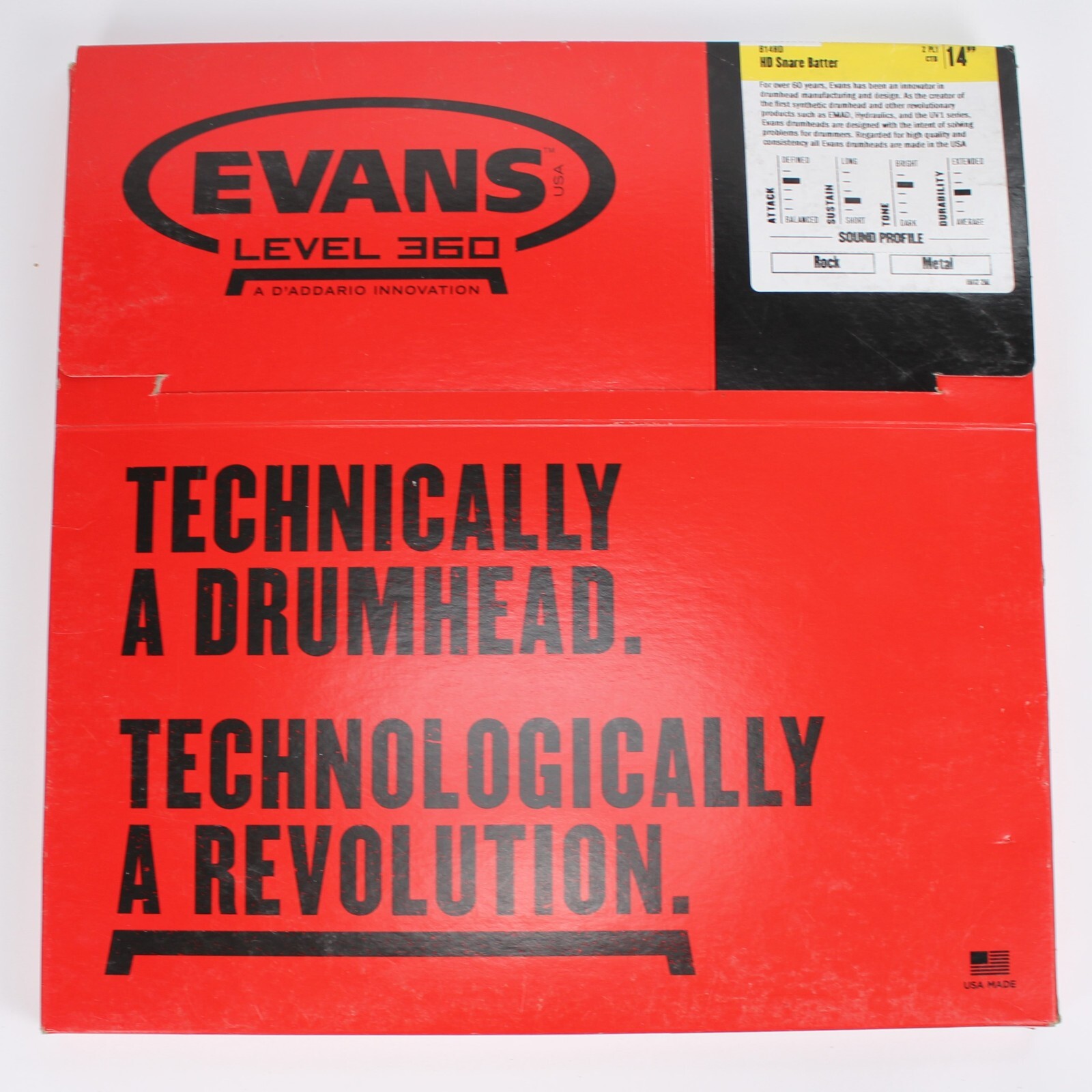Evans Level 360 White Coated Genera Heavy Duty Snare Drum Head 14"