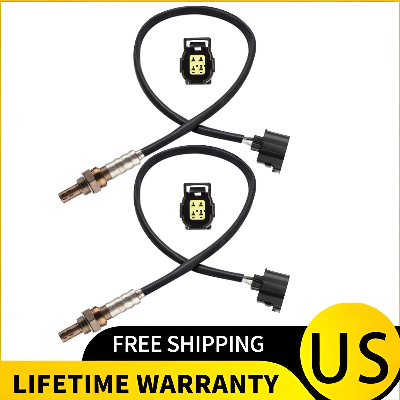 2pcs Oxygen O2 Sensor Fit For 2005 2006 Jeep Wrangler 2.4L L4 Up+Downstream