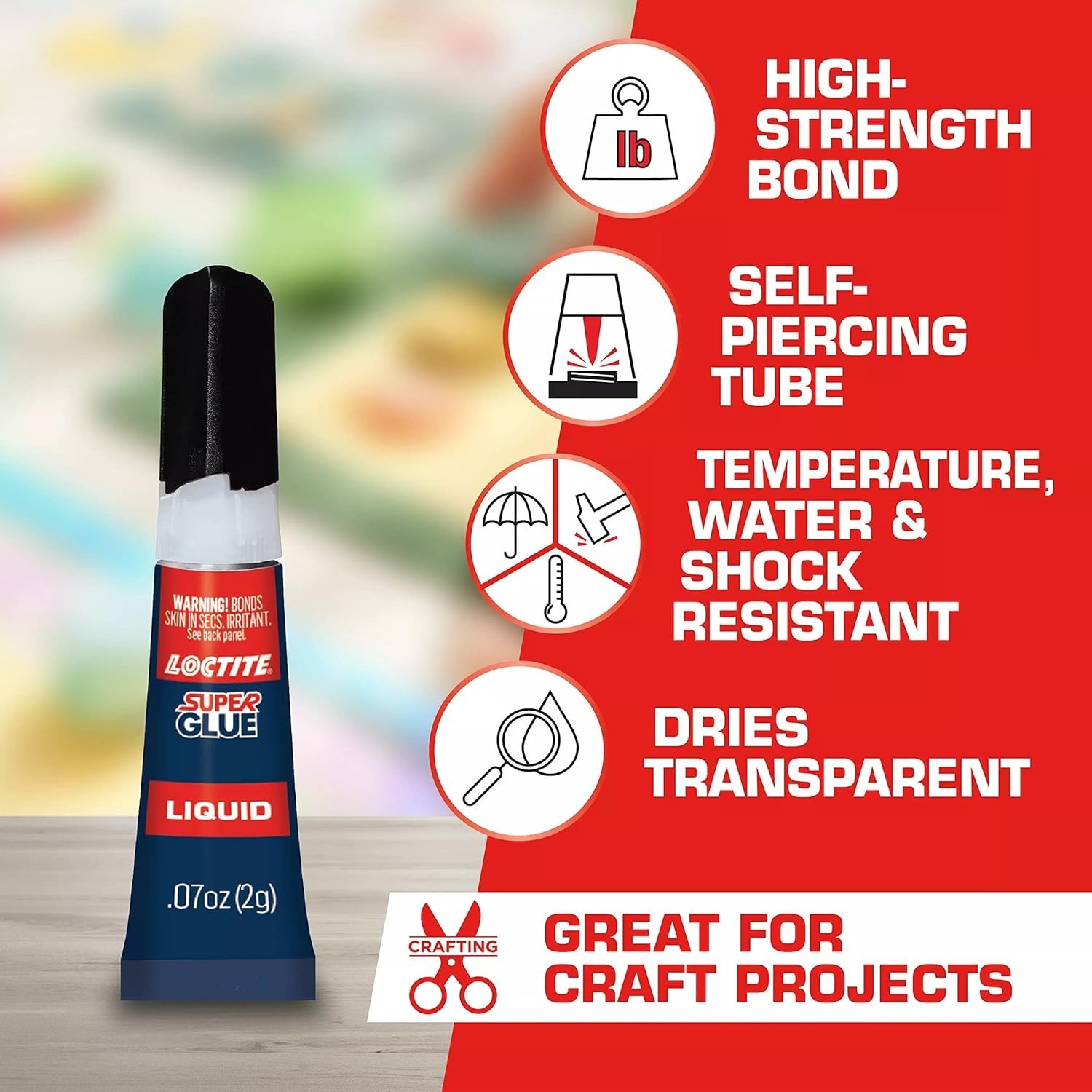 2 Pack Super Glue Liquid Tubes, 0.07 fl oz - Precise Control for Instant Repairs