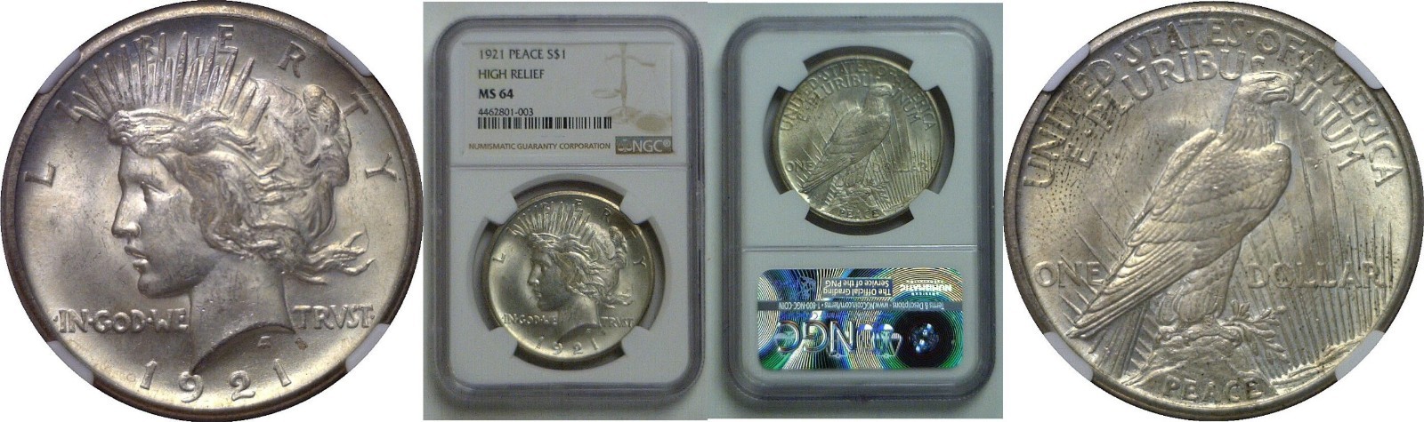 1921 Peace Dollar NGC MS-64