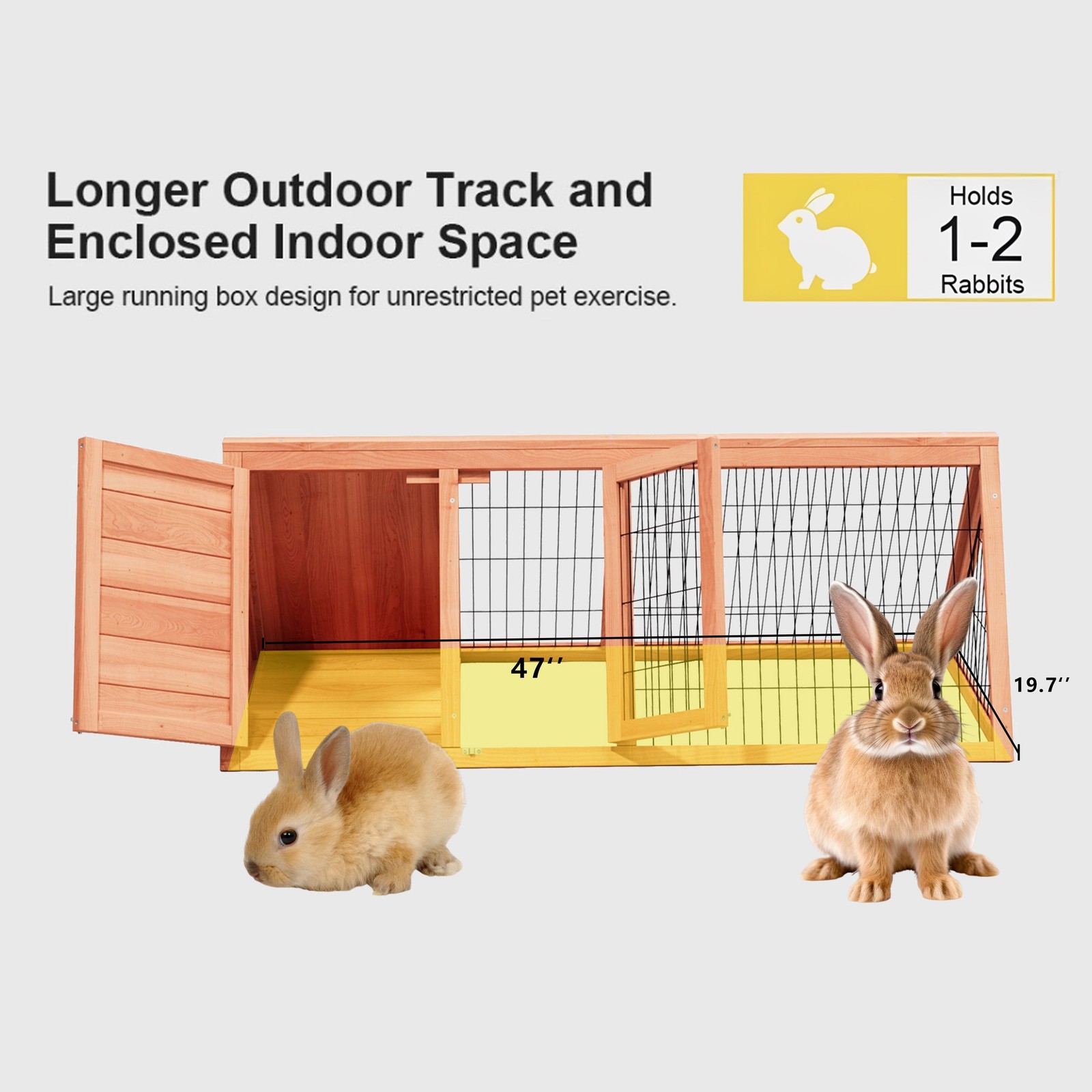 Rabbit Hutch Small Chicken Coop Wooden Pet House Bunny Cage for Small Animals