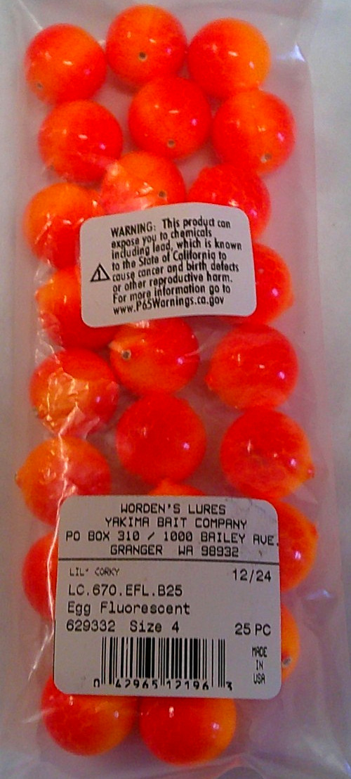 Worden's Lures Yakima Bait LIL Corky Corkies Float Steelhead Trout 670-EFL 25pk