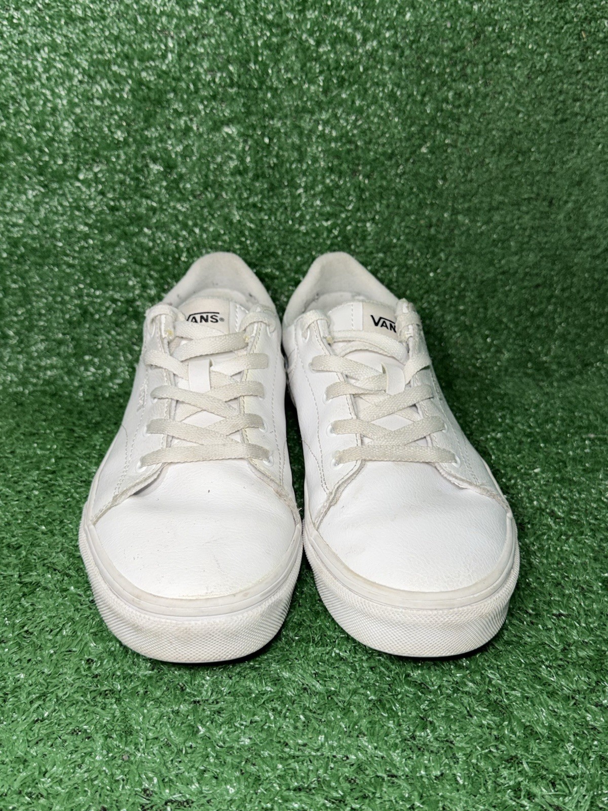 VANS Women Size 7.5 Old Skool White Leather Daily Casual Shoes Skate Sneakers