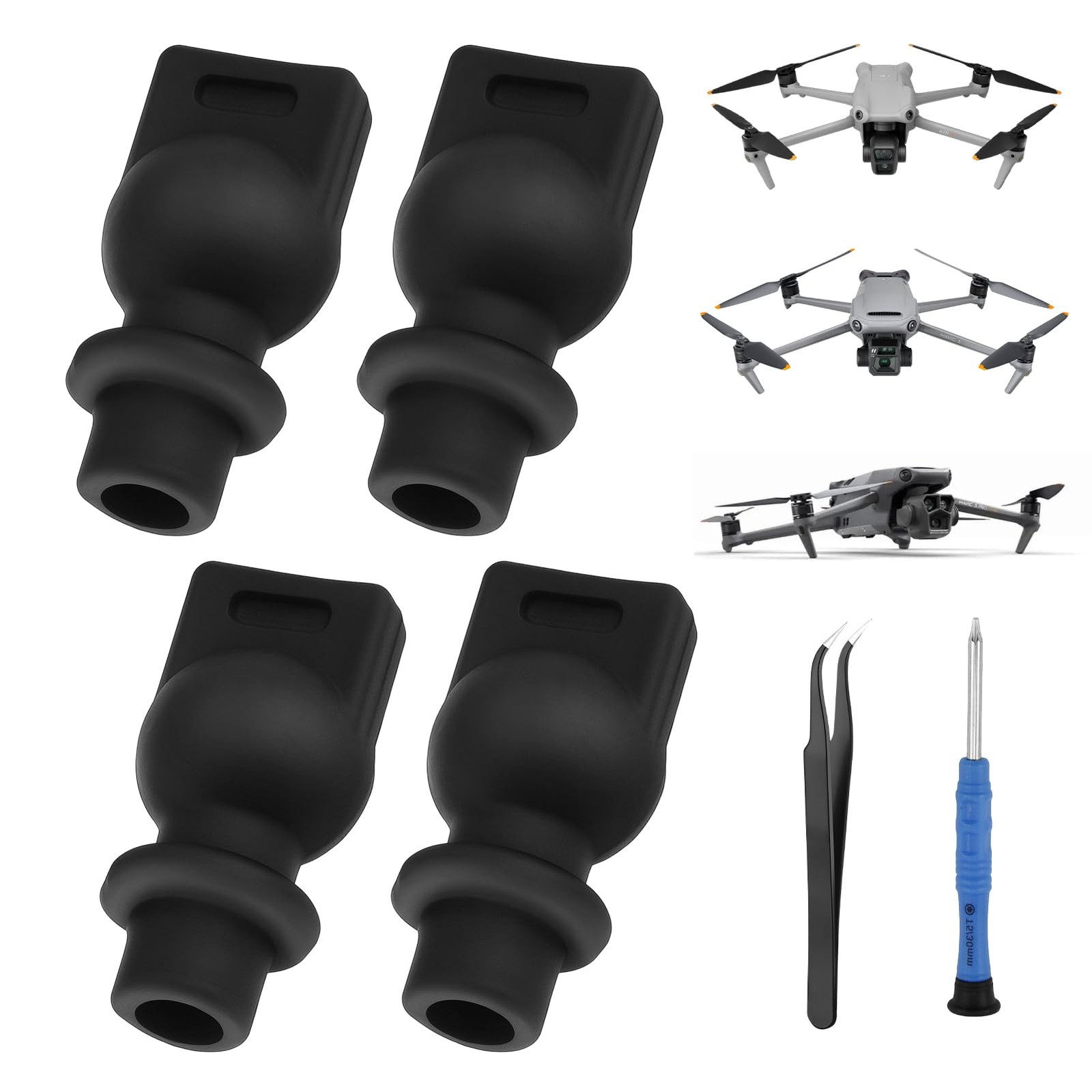 4 Pcs Gimbal Shock Absorber Ball Compatible With DJI Avata 2/DJI Mavic Black