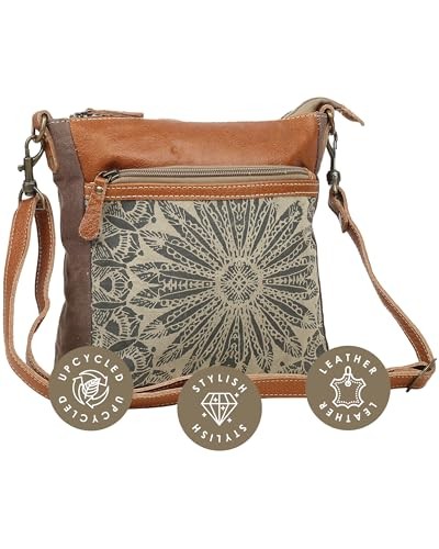 Boho Purses for Women - Canvas Bag with Buffalo Dizzy Circle Crossbody Bag
