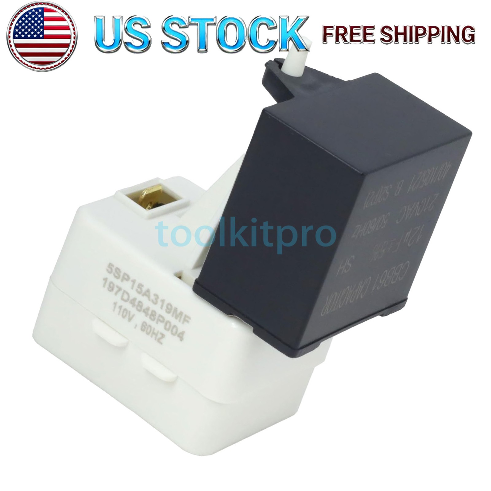 New WR09X10107 Start Relay and WR55X24064 CKDX24064X Run Capacitor for GE