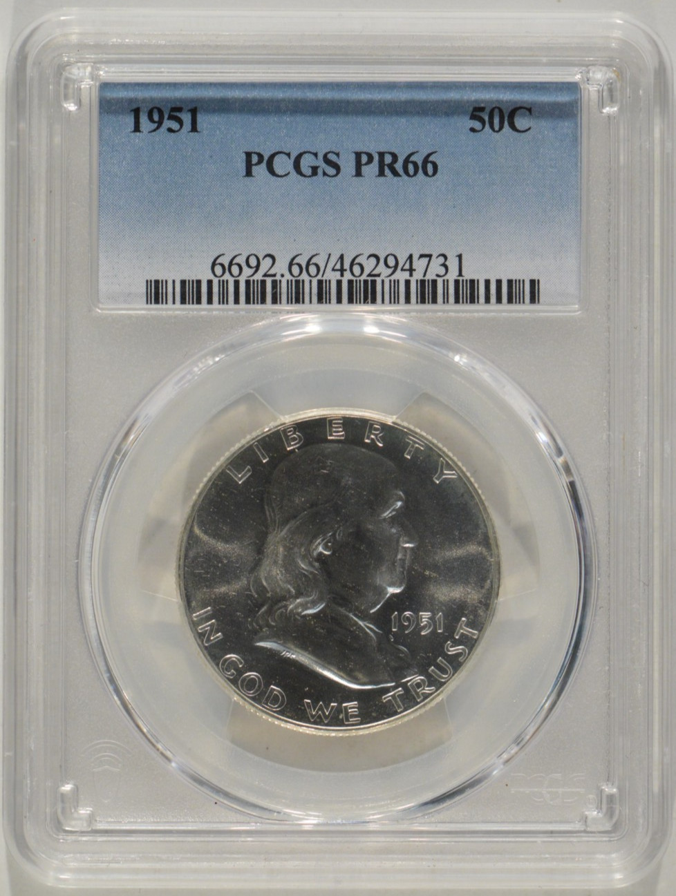1951 Franklin Proof Silver Half Dollar 50c PCGS PR66 46294731