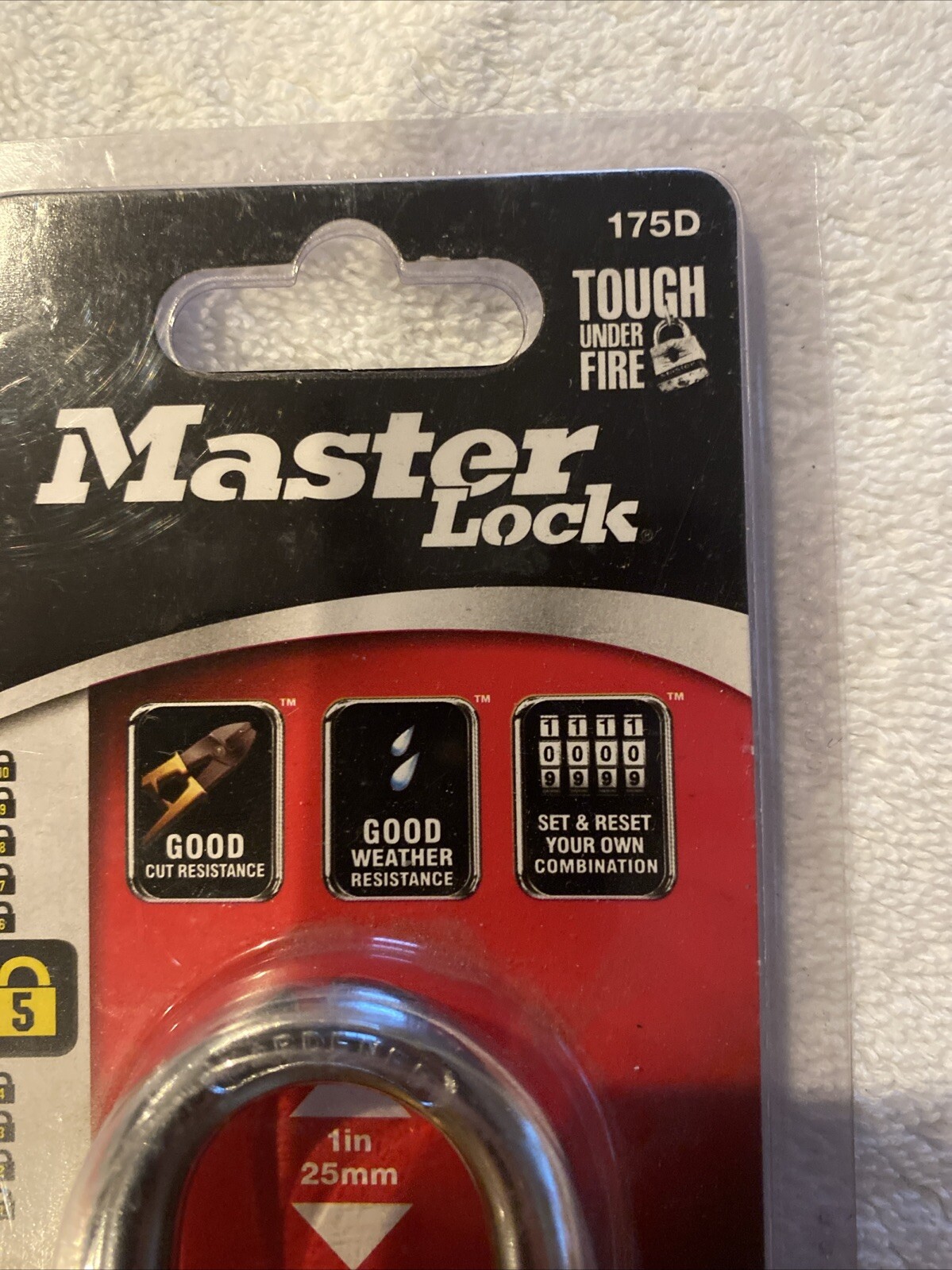 Master Lock Resettable Combination Padlock 2" wide Brass 175D (996)