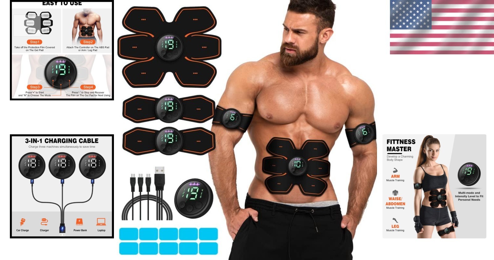 Versatile USB Rechargeable Ab Machine – Perfect for Arms, Legs & Core Training