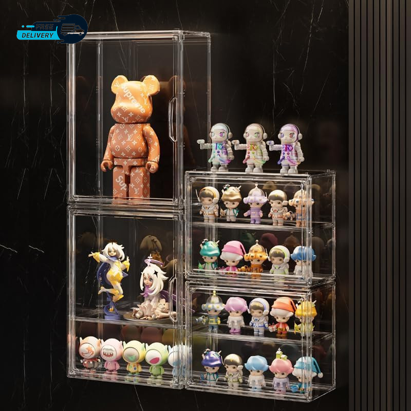 3 Tiers Clear Display Case for Figures Acrylic Storage Organizers Box
