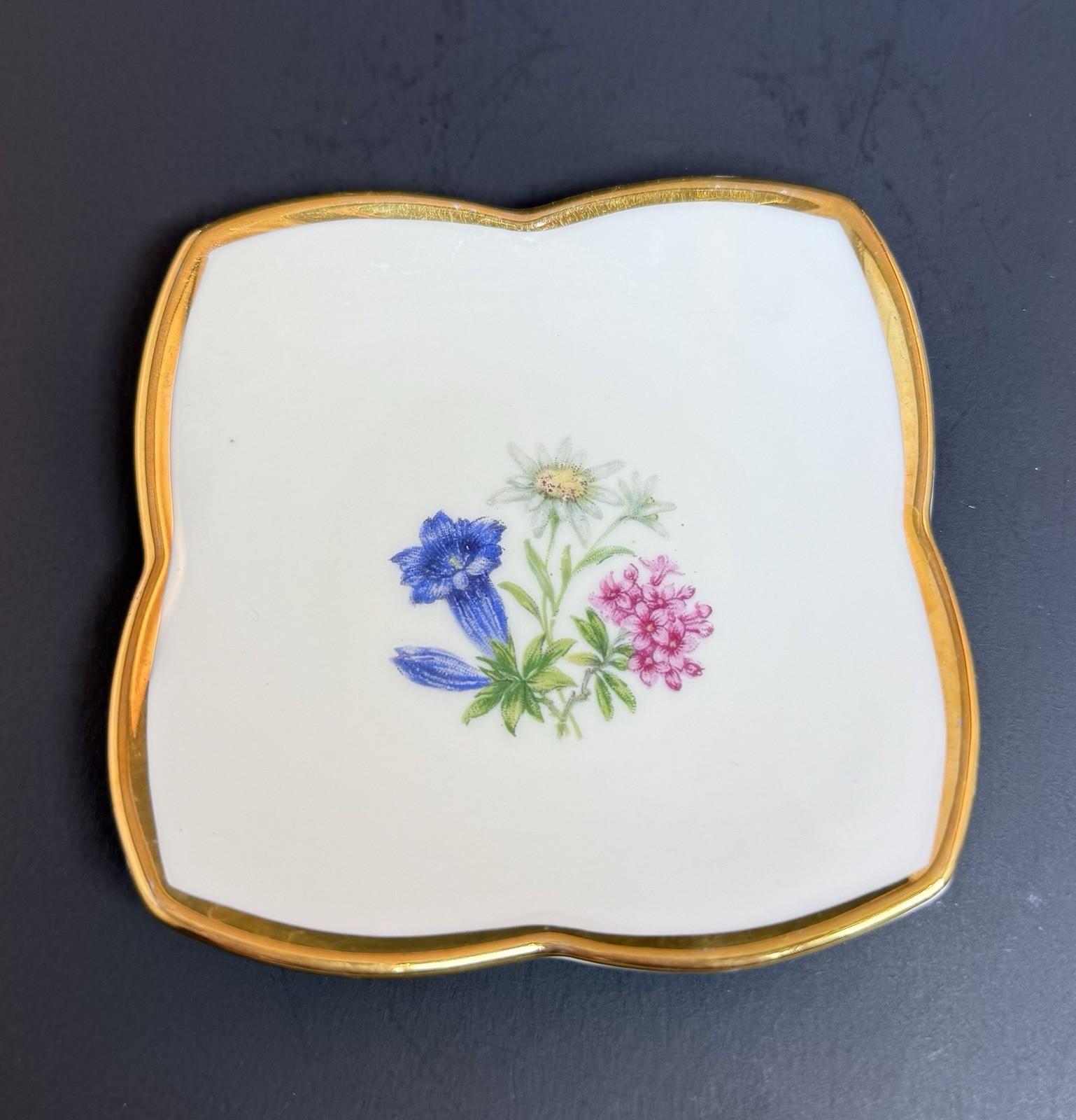 Ceramic Trinket Dish By Sevelen Rheintal Approx 3” X 3”