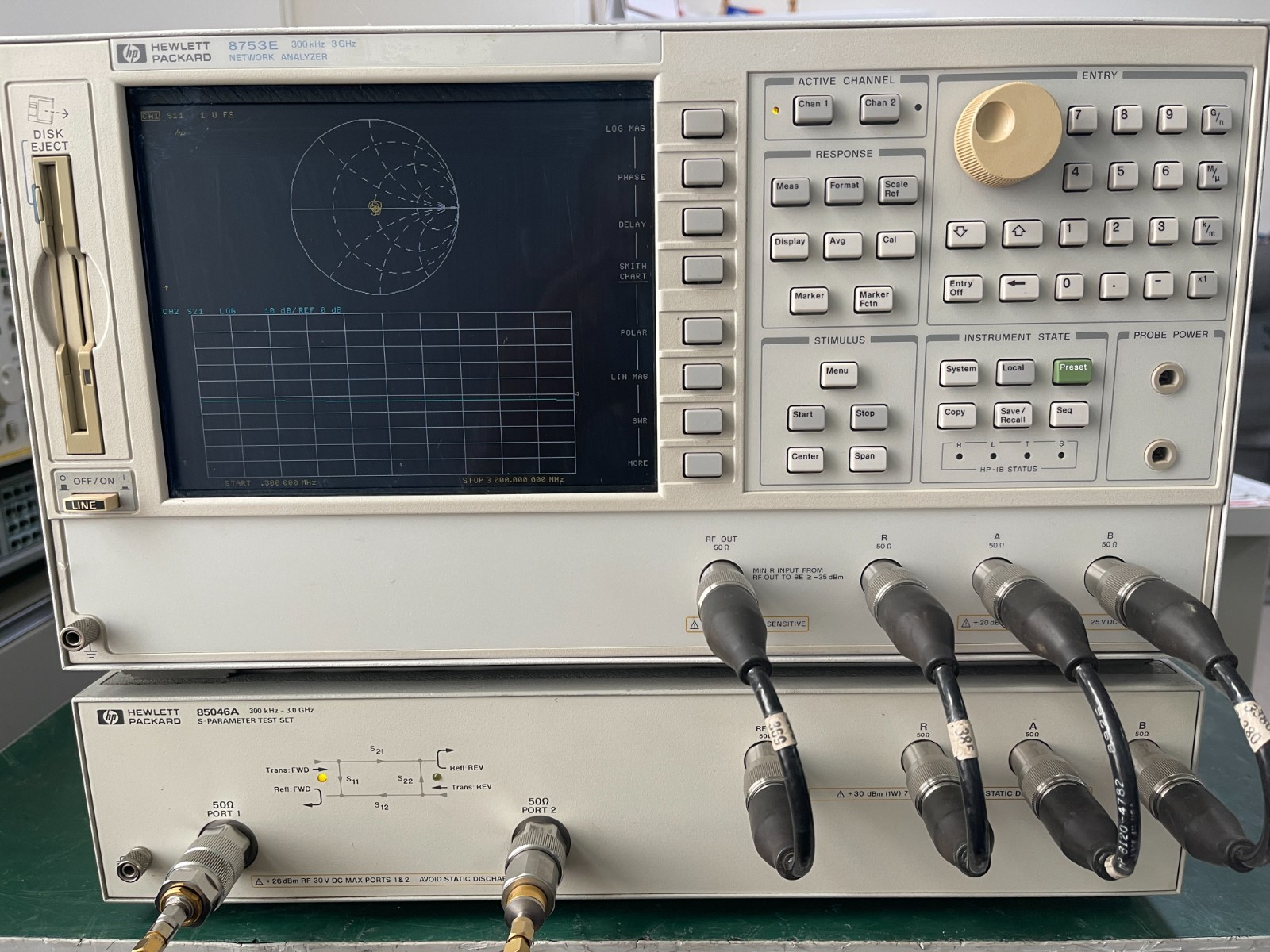 HP Agilent 8753E & HP 85046A Network Analyzer 300kHz-3GHz W/opt. 011 _1000_6113