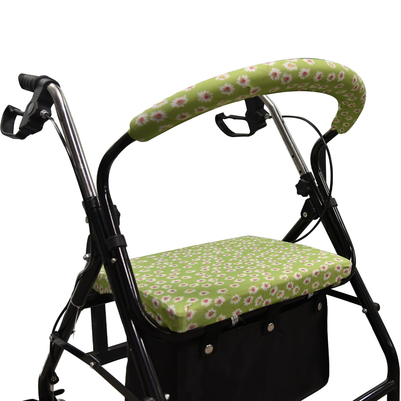 SPRING SEAON Rollator Walker Seat and Backrest Covers Set Medium, Green Daisy