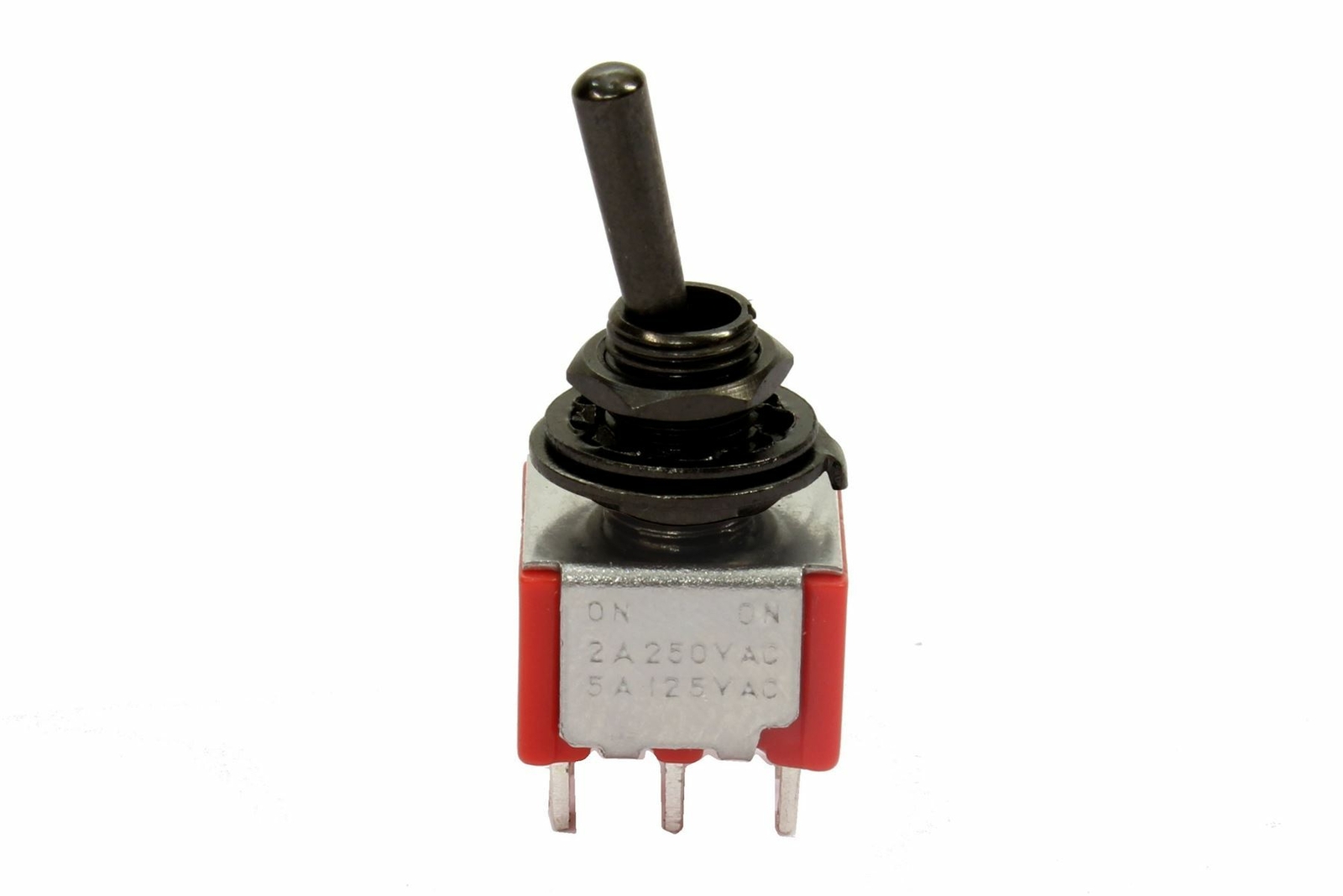 Mini Toggle Switch 2-way On-On Round Lever Black