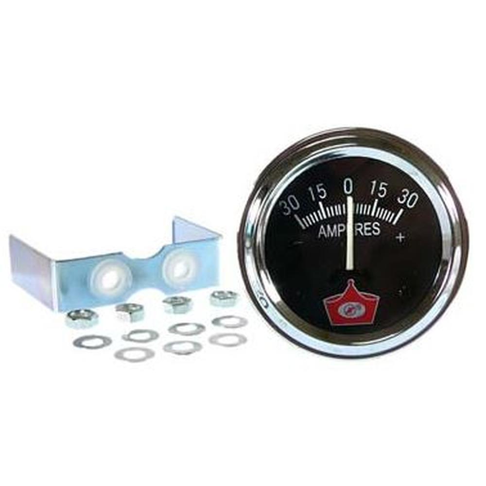30 Amp Meter Ammeter Tractor Auto Equipment - Chrome Non Lighted
