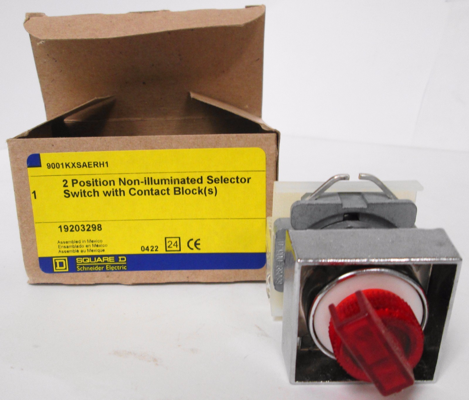 Square D 9001KXSAERH1 Non-Illuminated Selector Switch w/ Contact Blocks 2POS
