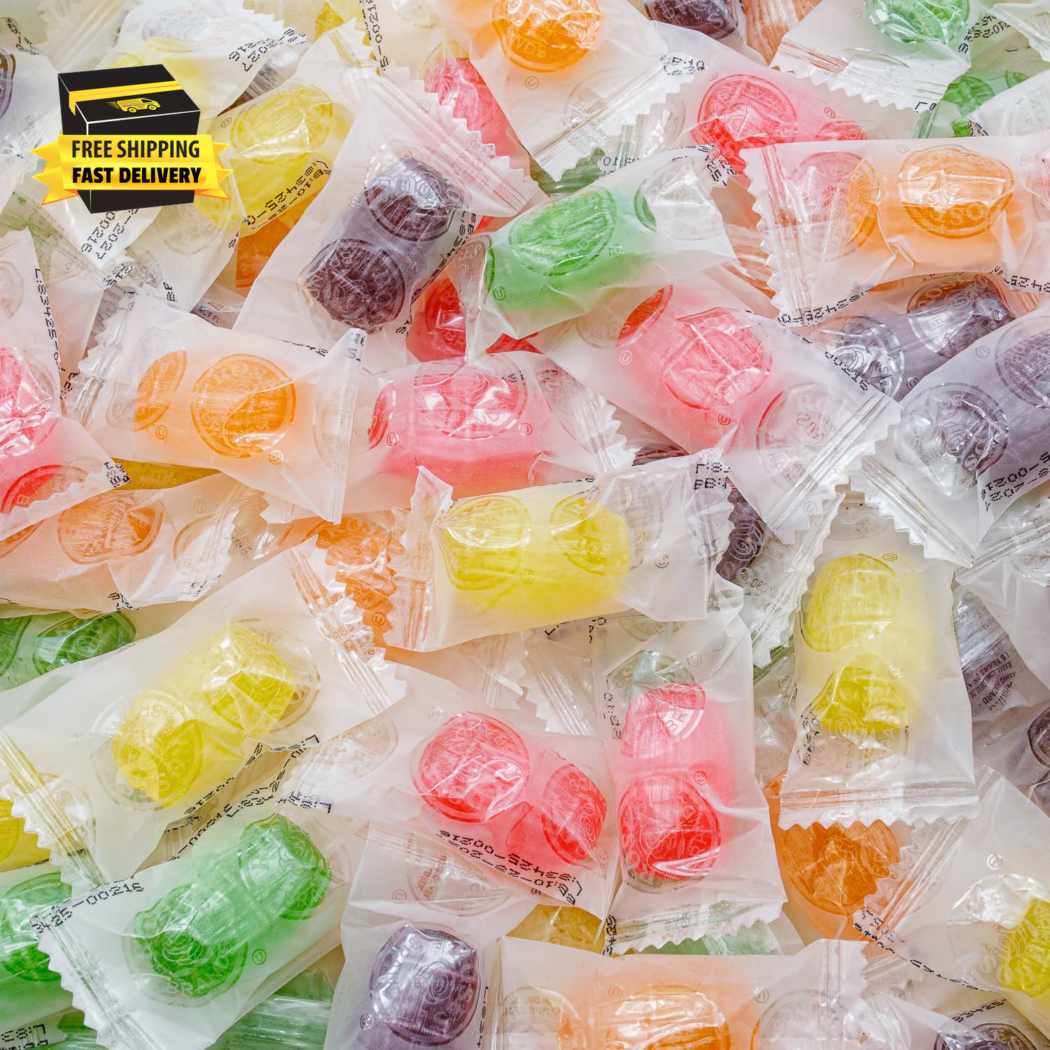Assorted Fruit Hard Candy 1 Lb | Flavors (Orange, Cherry, Lemon, Apple, Grape) |