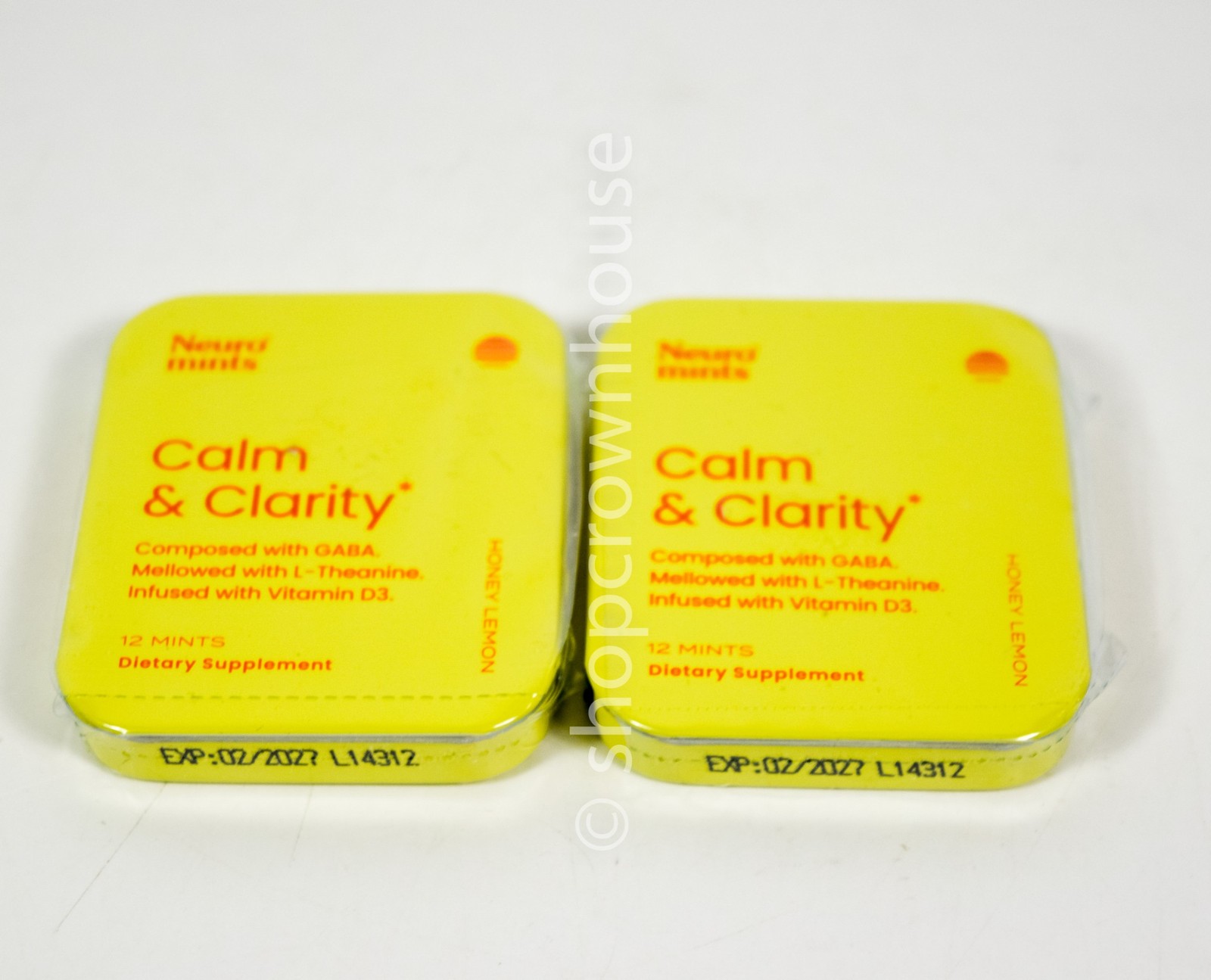 2 Neuro Mints Mint Calm Clarity Hydro Lemon 12 piece tin 02/2027