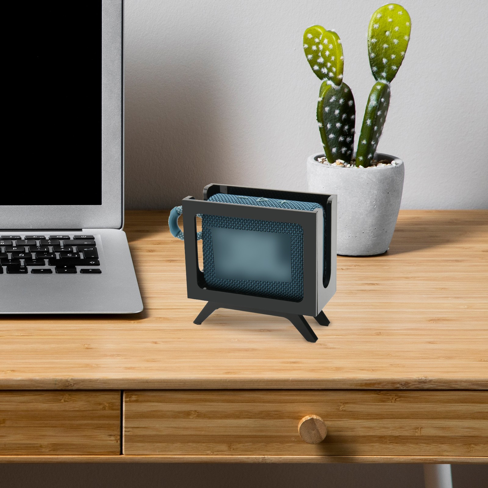 Acrylic Retro TV Desktop Mount Stand Bracket for JBL GO3 GO4 Bluetooth Speaker