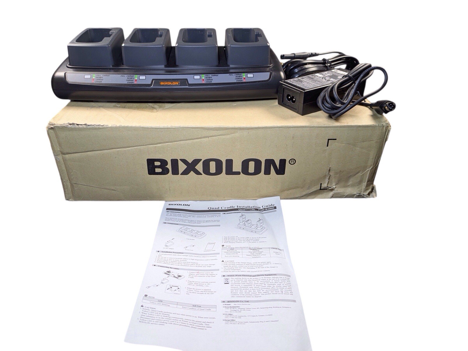 Bixolon Quad Battery Charger Cradle PDQ-R200II PQD-R210