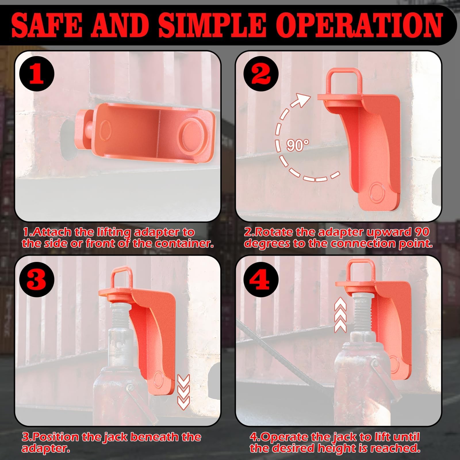 2 Pack Shipping Container Jack Lug,Heavy Duty Container Leveling Lifter with ...