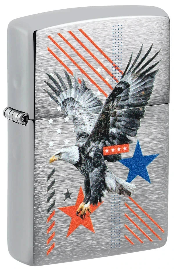 Zippo Abstract Americana Design Brushed Chrome 46820