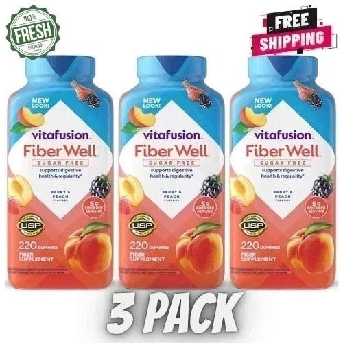 3 PACK - Vitafusion Fiber Well Gummies (220 ct.)Total 660 Gummies Free Shipping.