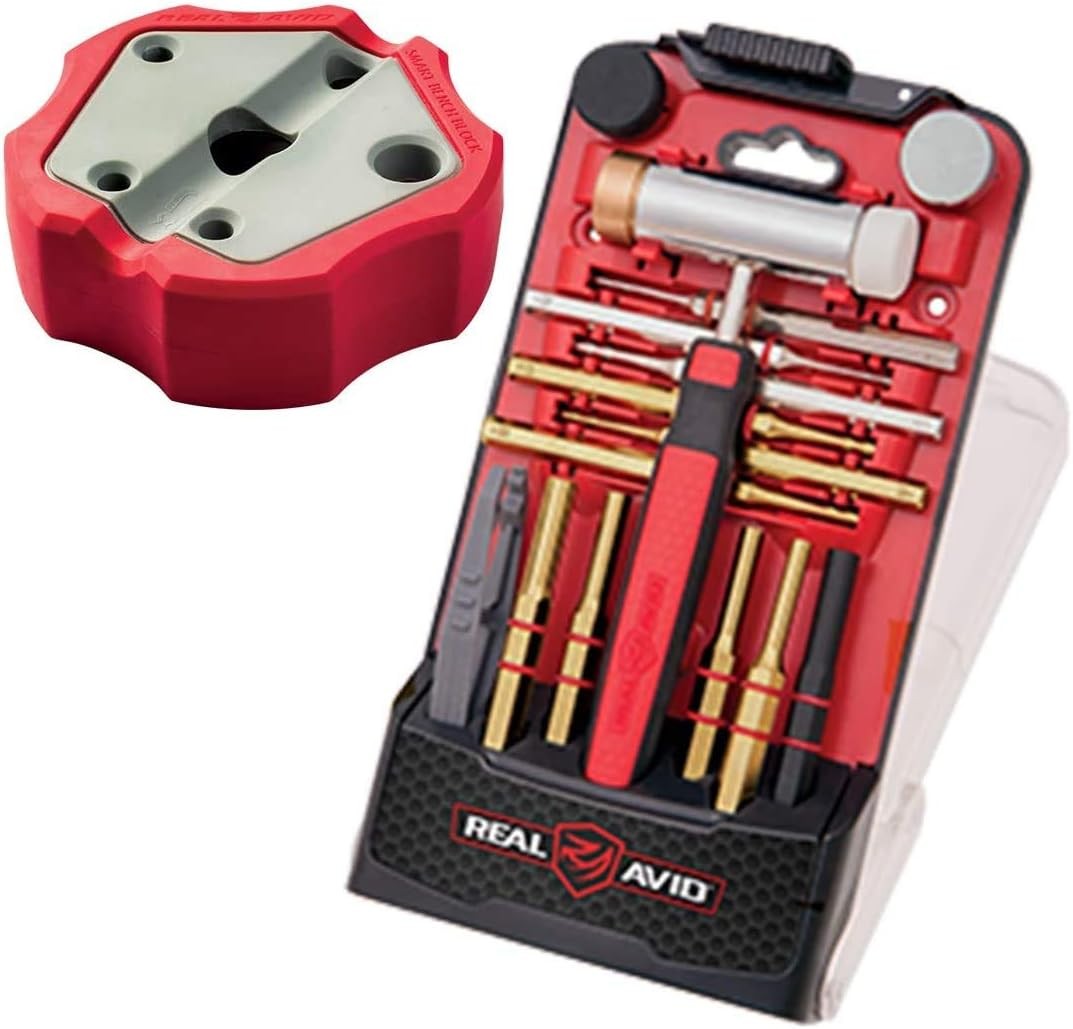 Brass Punch Set & Hammer Non-Slip Magnetic Bench Block 7 Premium Brass Pin