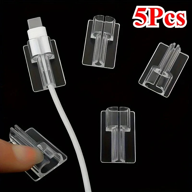 5Pcs Silicone Charger Cable Protector Sleeve Cable Holder Clip Anti-break Transp