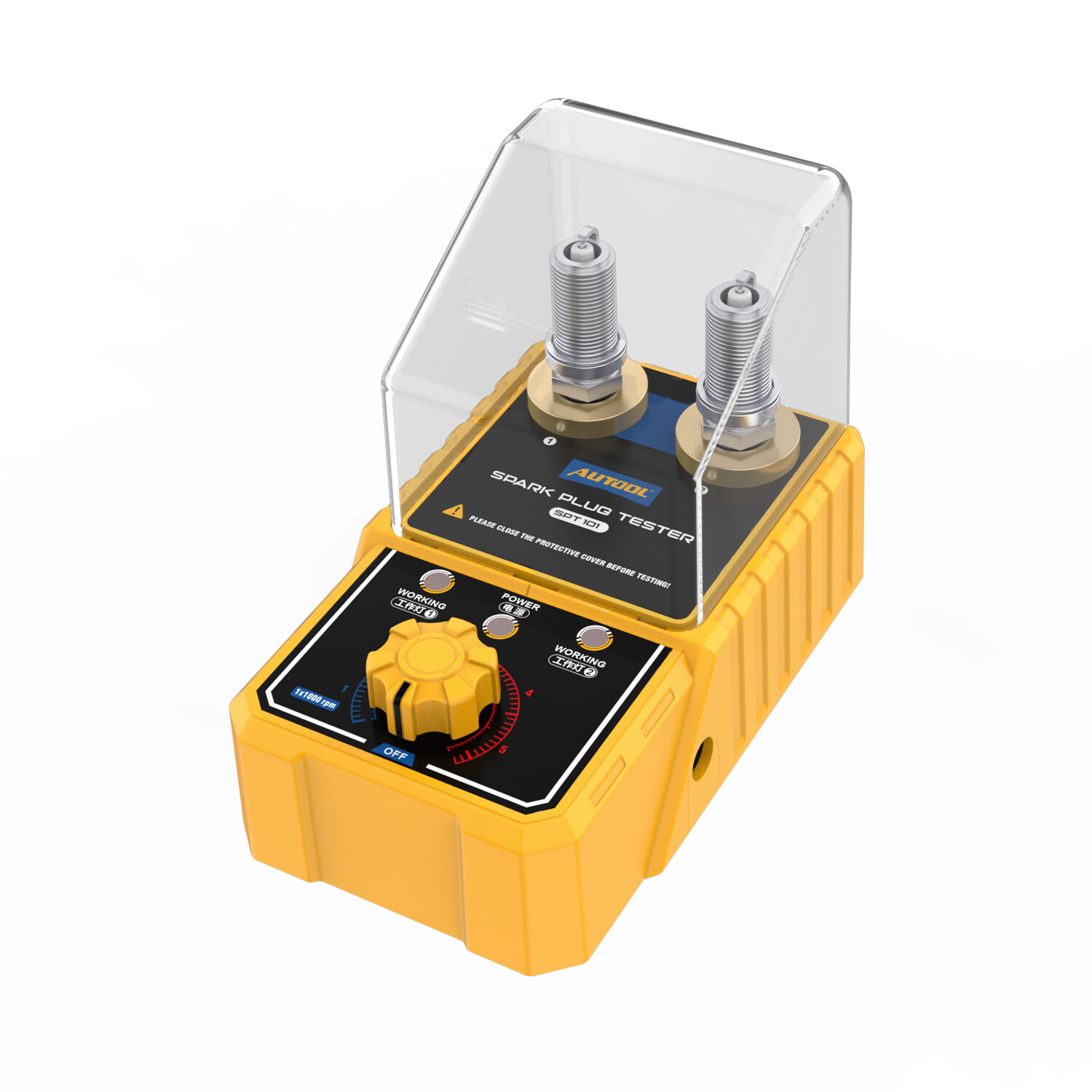 AUTOOL 12V Car Spark Plug Tester Two Hole Detect Ignition Plug Diagnostic Tool