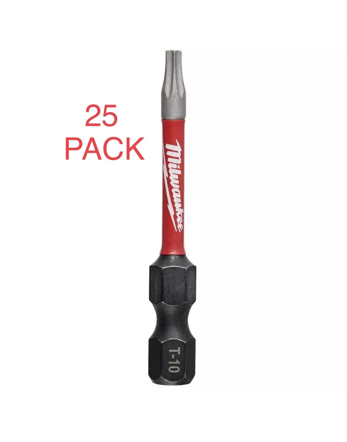 (25 Pack) Milwaukee 48-32-4182 T10 TORX  Shockwave 2 in. Power Bit