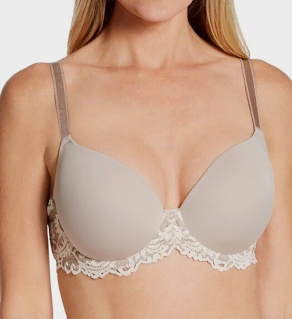 NWOT Wacoal Cafe Au Lait Size 34DDDD/G Instant Icon Lace Trim T-Shirt Bra 853322