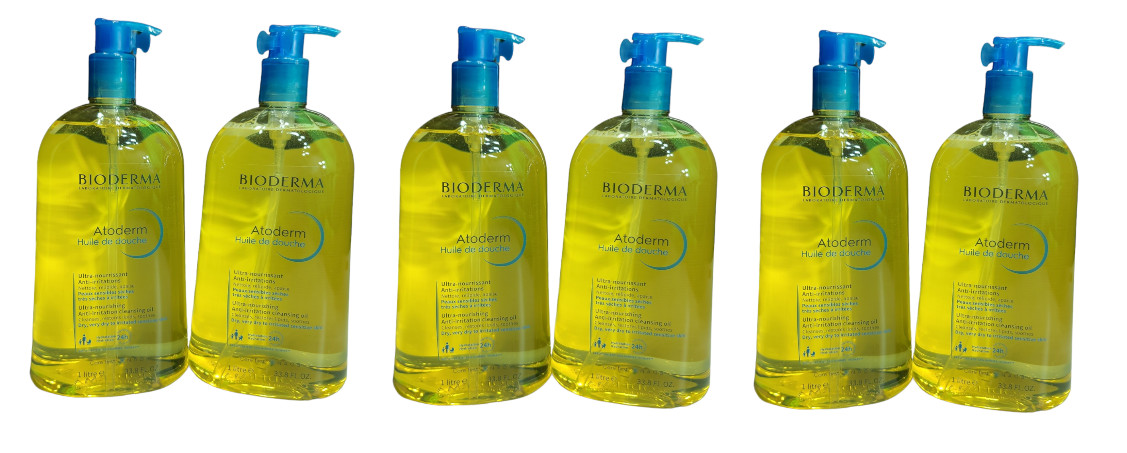 LOT OF 6 Bioderma Atoderm Huile de douche Anti-Irritation Cleansing Oil 33.8oz
