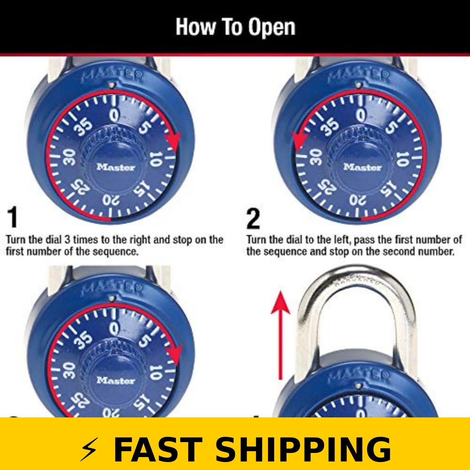 Master Lock 1530DCM Combination Padlock - Assorted Colors